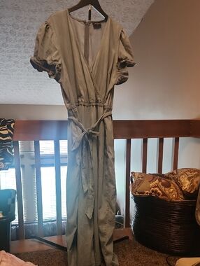 Lane Bryant Chambray V-Neck Jumpsuit